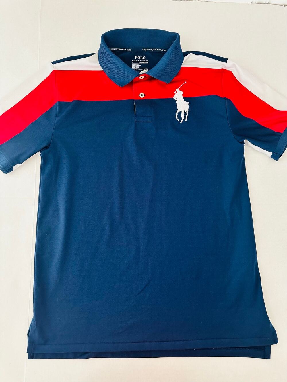 Polo Ralph Lauren Boys XL (18-20) Performance Color-Blocked Big Pony Polo